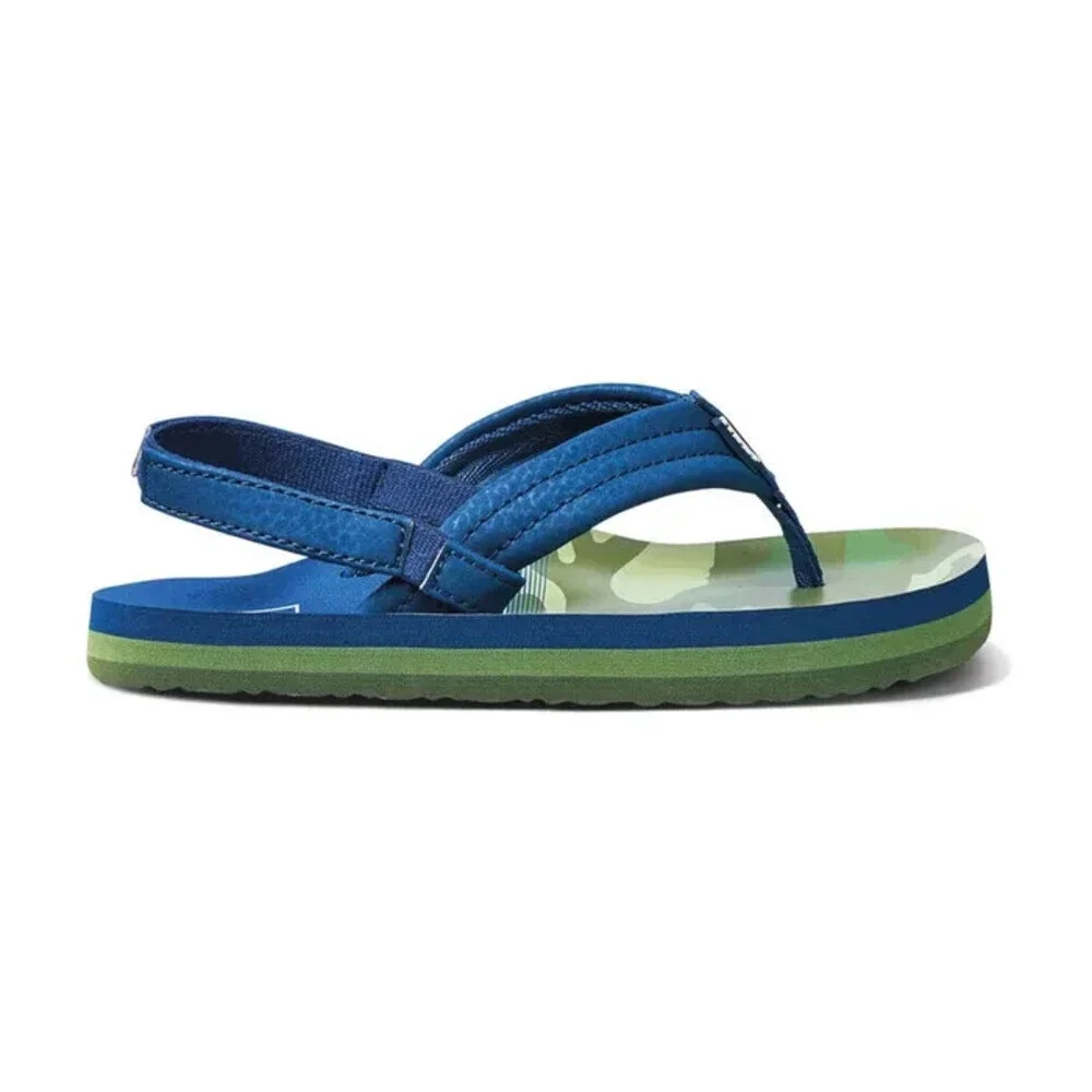 Reef Little Ahi CJ2082 Flip Flop Toddler US 4 Navy Camo Slip On Sandals JOBB2087